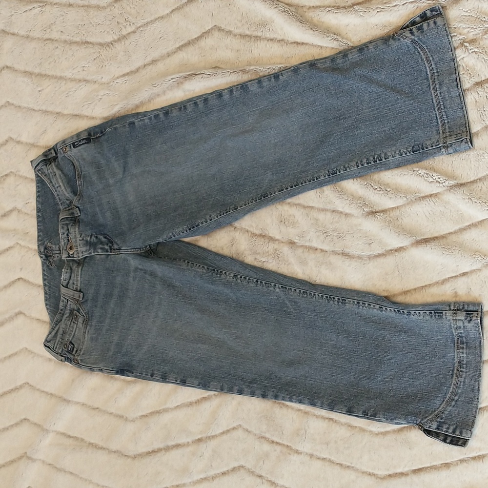 Silver jean capris